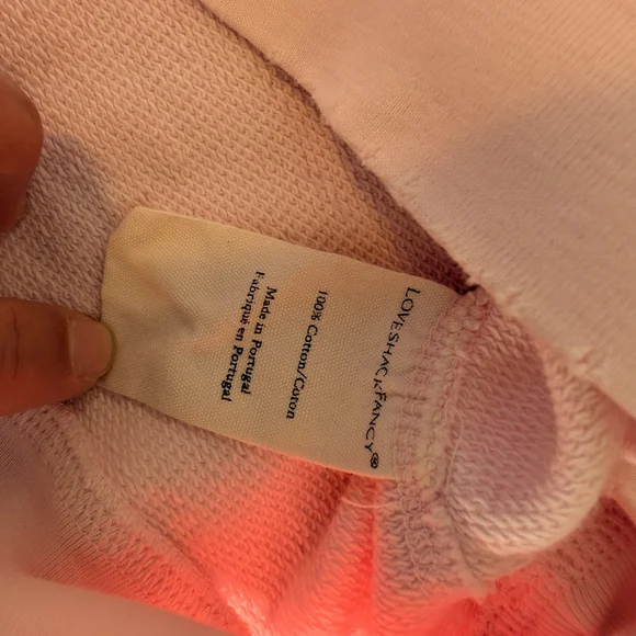 LoveShackFancy Pastel Pink Heart/Bow Sweatshirt Size XS (0221) - Picture 3 of 10